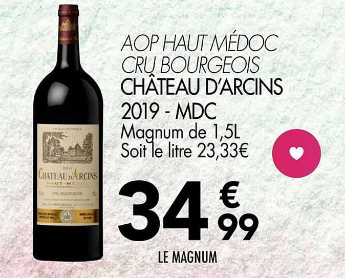 AOP HAUT MÉDOC CRU BOURGEOIS CHÂTEAU D'ARCINS 2019 - MDC