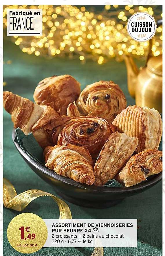 ASSORTIMENT DE VIENNOISERIES PUR BEURRE X4