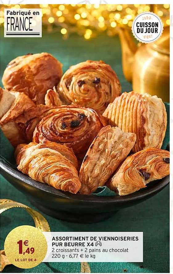 ASSORTIMENT DE VIENNOISERIES PUR BEURRE X4