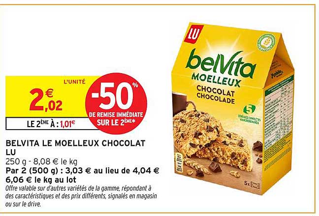 BELVITA LE MOELLEUX CHOCOLAT LU