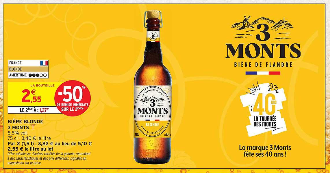 BIÈRE BLONDE 3 MONTS