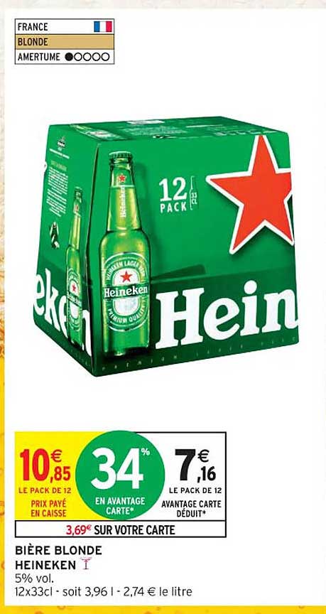 BIÈRE BLONDE HEINEKEN