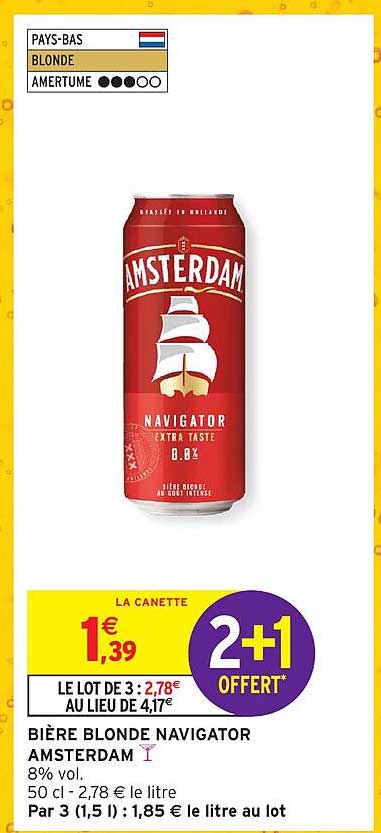 BIÈRE BLONDE NAVIGATOR AMSTERDAM