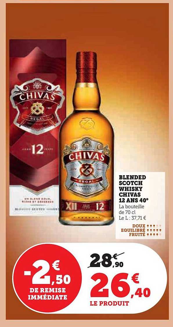 BLENDED SCOTCH WHISKY CHIVAS 12 ANS 40°