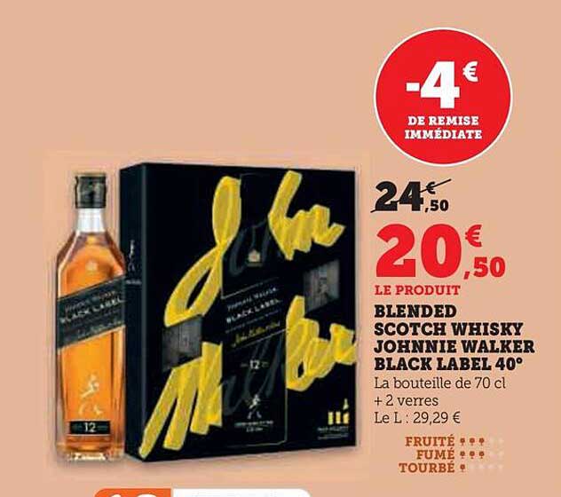 BLENDED SCOTCH WHISKY JOHNNIE WALKER BLACK LABEL 40°