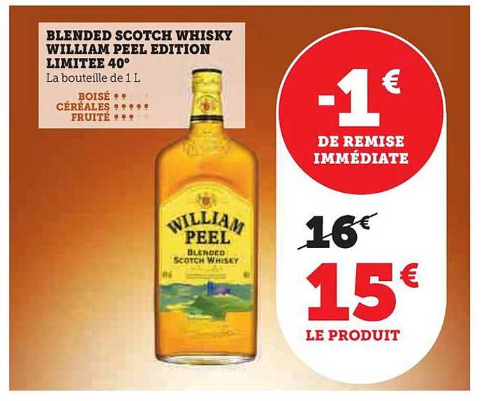 BLENDED SCOTCH WHISKY WILLIAM PEEL EDITION LIMITEE 40°