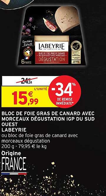 BLOC DE FOIE GRAS DE CANARD AVEC MORCEAUX DÉGUSTATION IGP DU SUD OUEST LABEYRIE