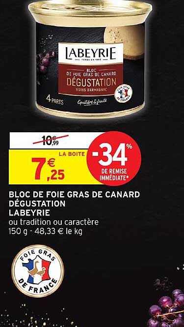 BLOC DE FOIE GRAS DE CANARD DÉGUSTATION LABEYRIE