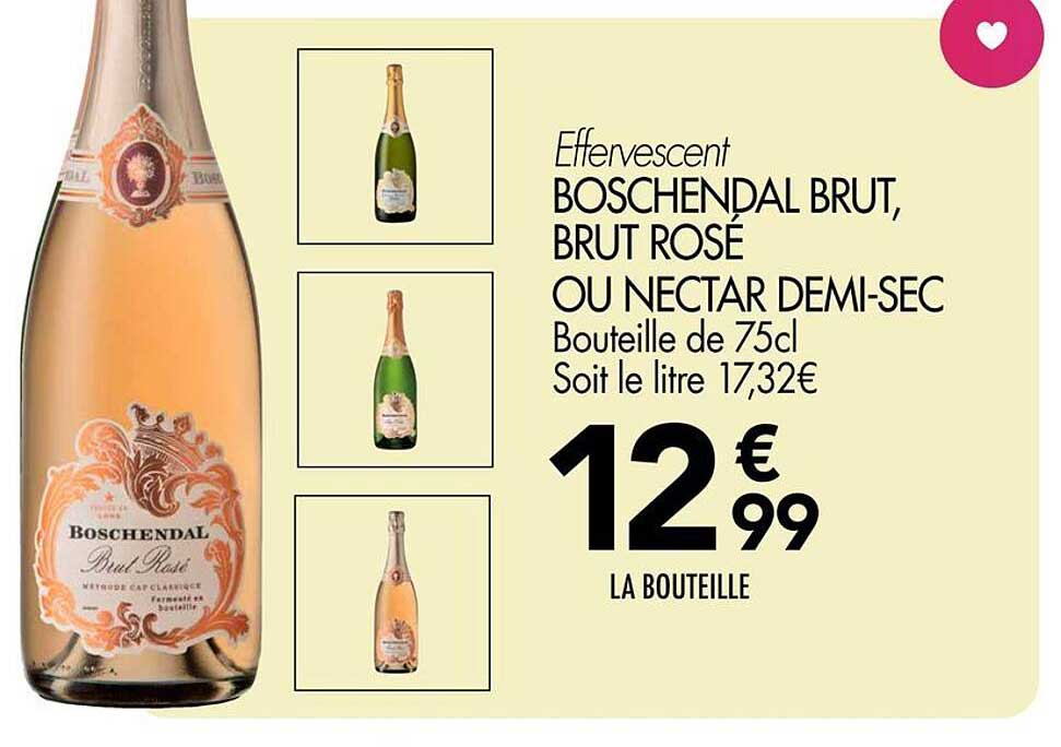 BOSCHENDAL BRUT, BRUT ROSÉ OU NECTAR DEMI-SEC