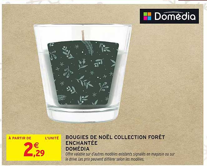 BOUGIES DE NOËL COLLECTION FORÊT ENCHANTÉE DOMÉDIA