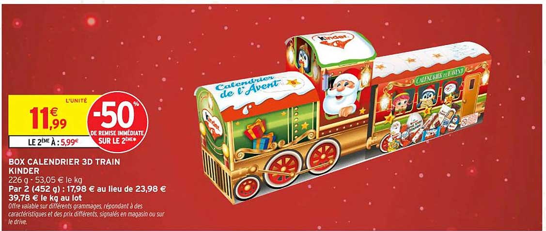 BOX CALENDRIER 3D TRAIN KINDER