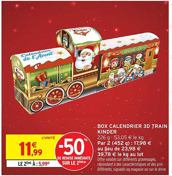 BOX CALENDRIER 3D TRAIN KINDER