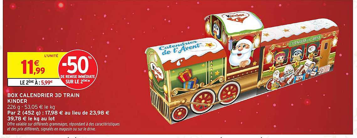 BOX CALENDRIER 3D TRAIN KINDER