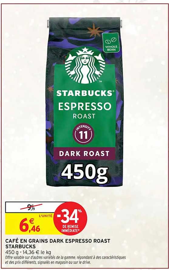 CAFÉ EN GRAINS DARK ESPRESSO ROAST STARBUCKS