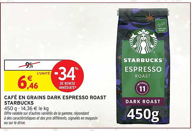 CAFÉ EN GRAINS DARK ESPRESSO ROAST STARBUCKS