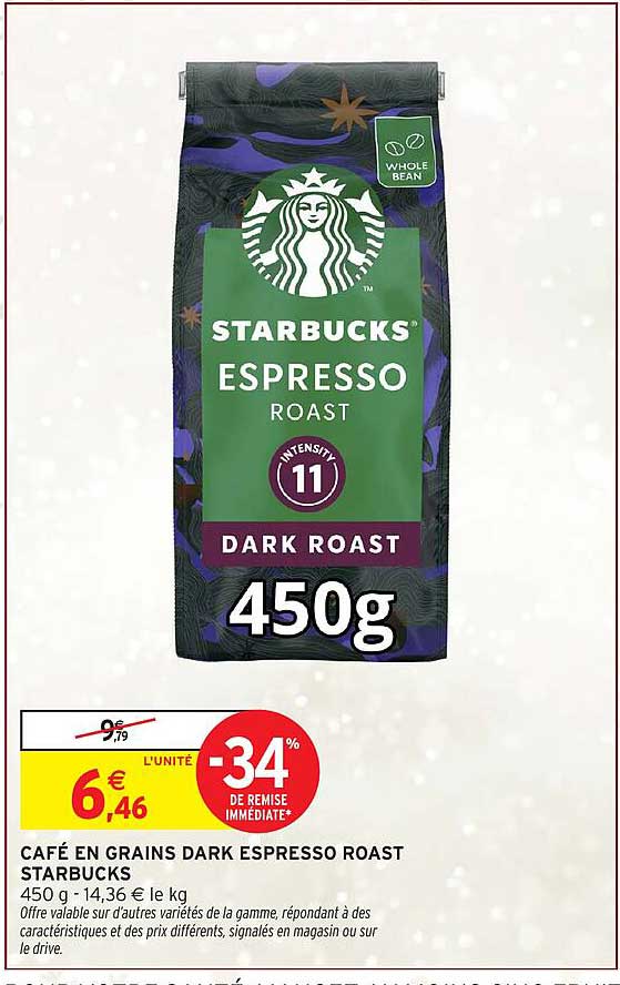 CAFÉ EN GRAINS DARK ESPRESSO ROAST STARBUCKS