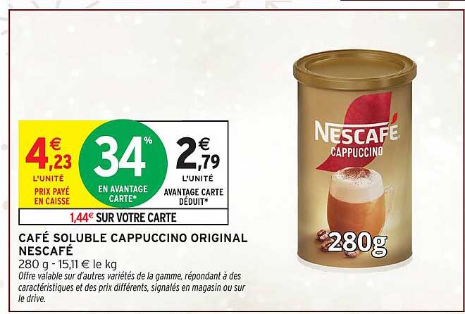 CAFÉ SOLUBLE CAPPUCCINO ORIGINAL NESCAFÉ