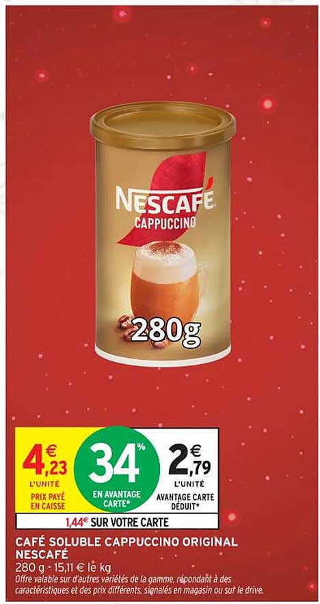 CAFÉ SOLUBLE CAPPUCCINO ORIGINAL NESCAFÉ