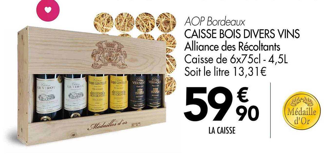 CAISSE BOIS DIVERS VINS