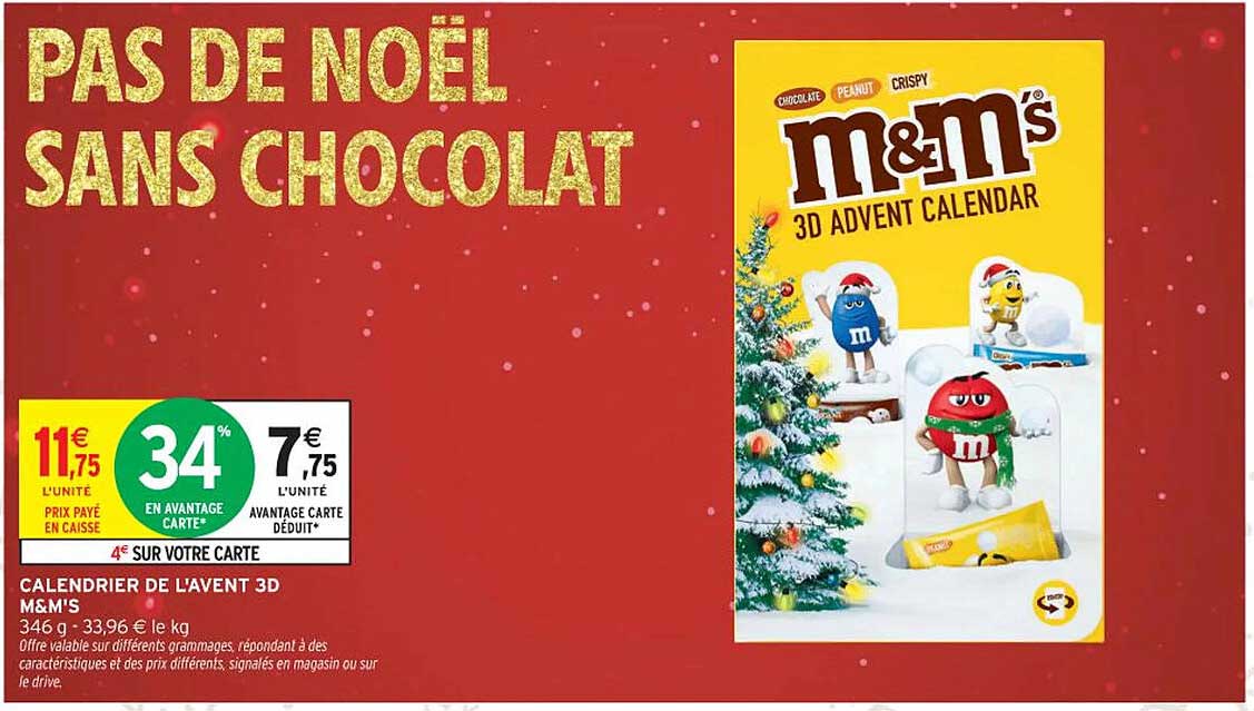 CALENDRIER DE L'AVENT 3D M&M'S