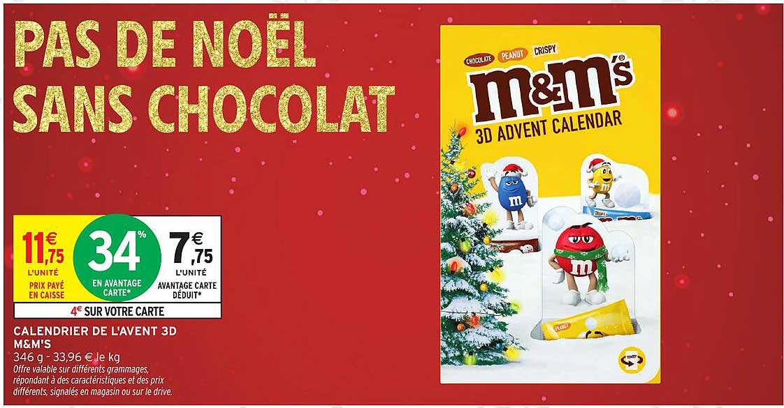 CALENDRIER DE L'AVENT 3D M&M'S