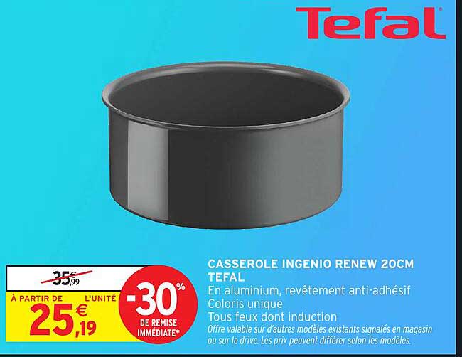 CASSEROLE INGENIO RENEW 20CM TEFAL