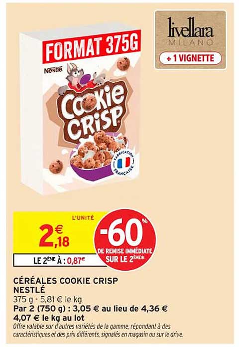 CÉRÉALES COOKIE CRISP NESTLÉ