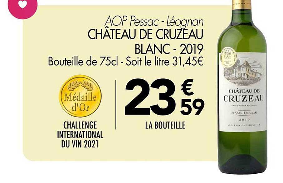 CHÂTEAU DE CRUZEAU BLANC - 2019