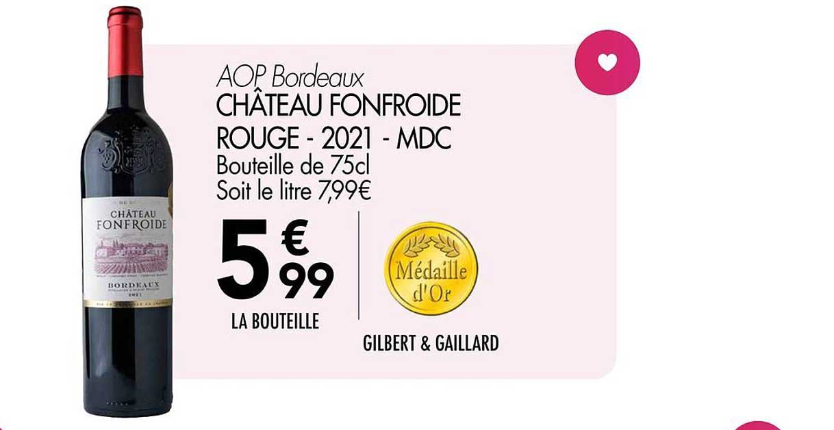 CHÂTEAU FONFROIDE ROUGE - 2021 - MDC