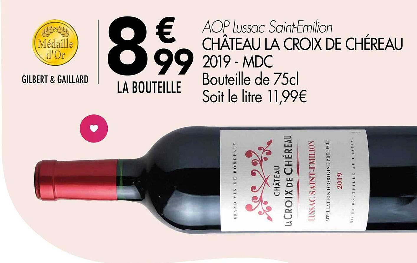 CHÂTEAU LA CROIX DE CHÉREAU 2019 - MDC