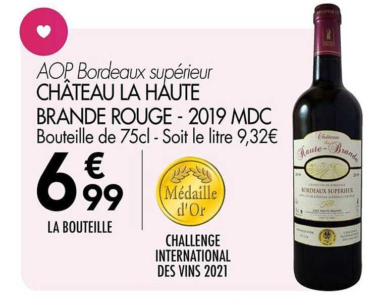 CHÂTEAU LA HAUTE BRANDE ROUGE - 2019 MDC