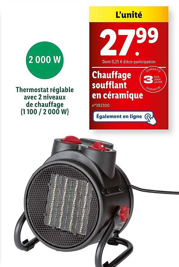 Chauffage soufflant en céramique