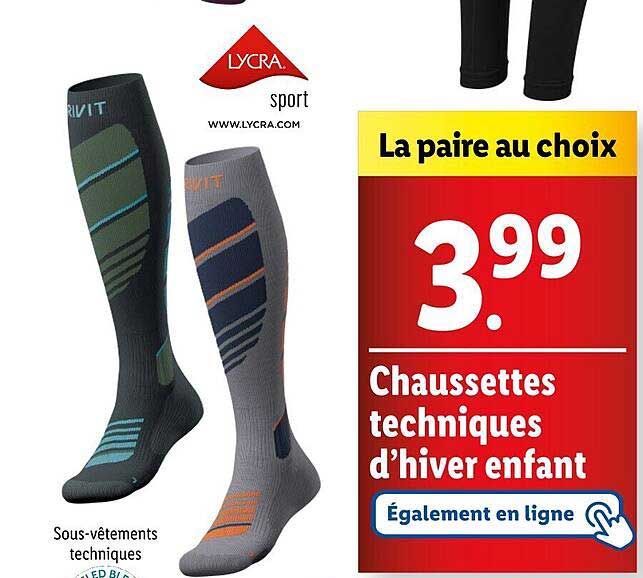 Chaussettes techniques d’hiver enfant