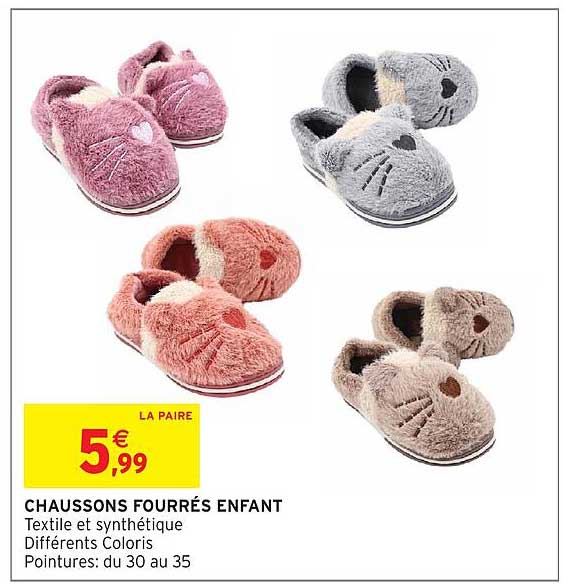 CHAUSSONS FOURRÉS ENFANT