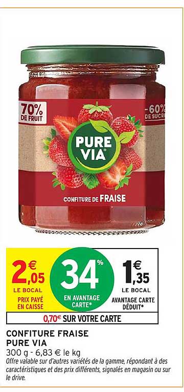 Confiture de fraise Pure Via