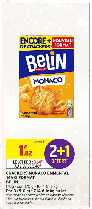 CRACKERS MONACO EMMENTAL MAXI FORMAT BELIN