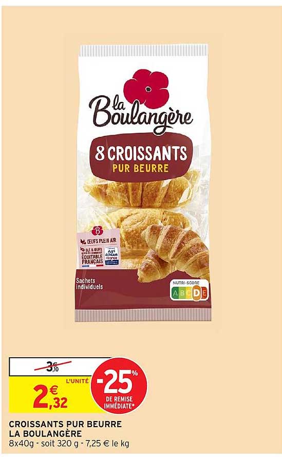 CROISSANTS PUR BEURRE LA BOULANGÈRE