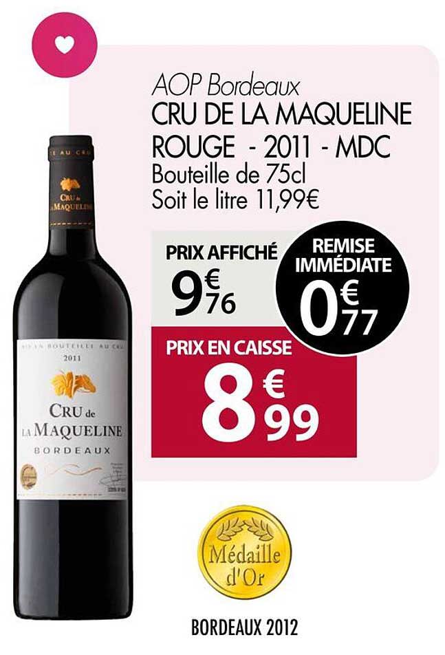 CRU DE LA MAQUELINE ROUGE - 2011 - MDC