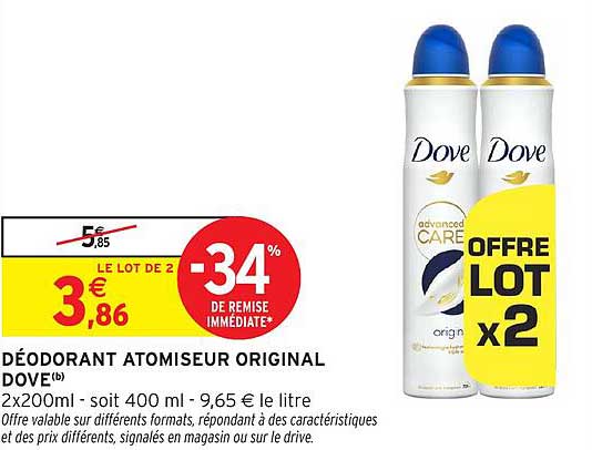 DÉODORANT ATOMISEUR ORIGINAL DOVE