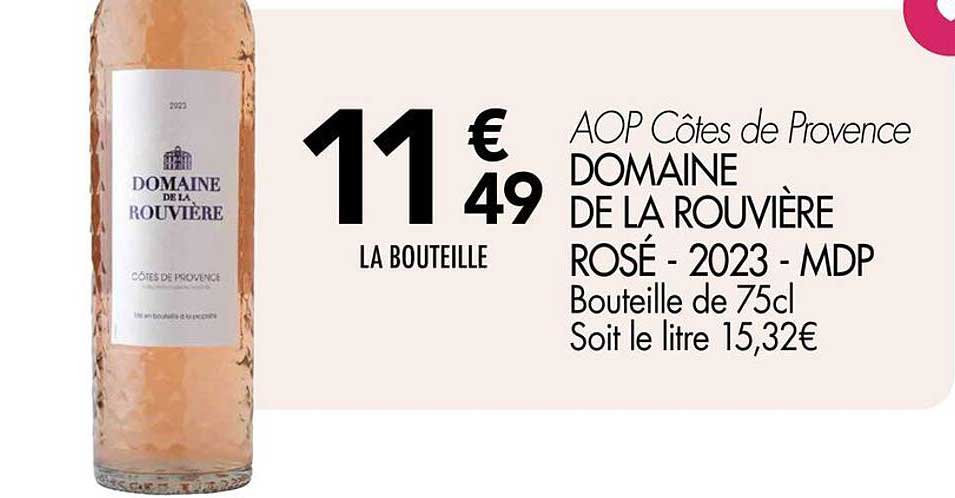 DOMAINE DE LA ROUVIÈRE ROSÉ - 2023 - MDP