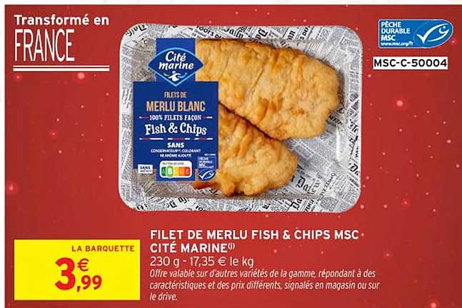 FILET DE MERLU FISH & CHIPS MSC CITÉ MARINE®