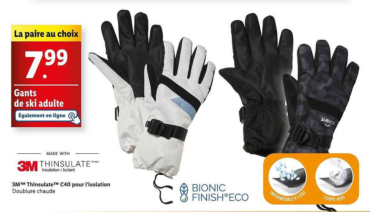 Gants de ski adulte