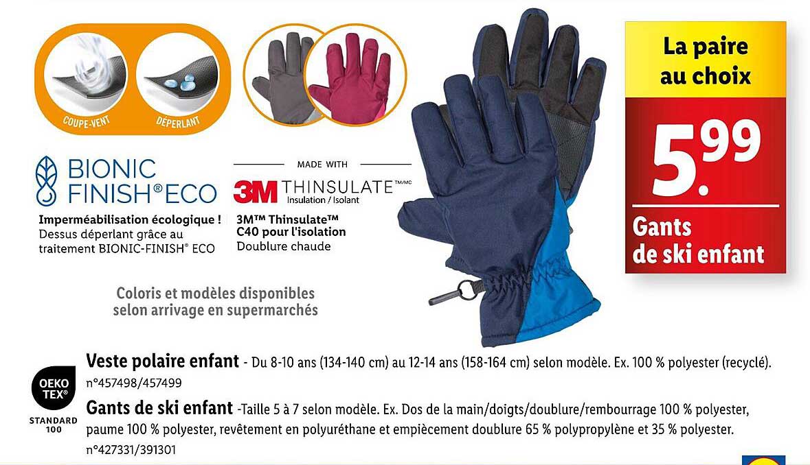 Gants de ski enfant