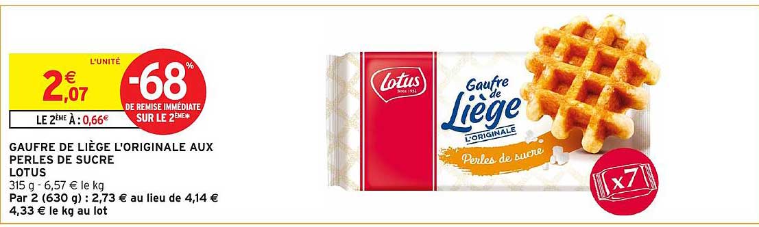 GAUFRE DE LIÈGE L'ORIGINALE AUX PERLES DE SUCRE LOTUS