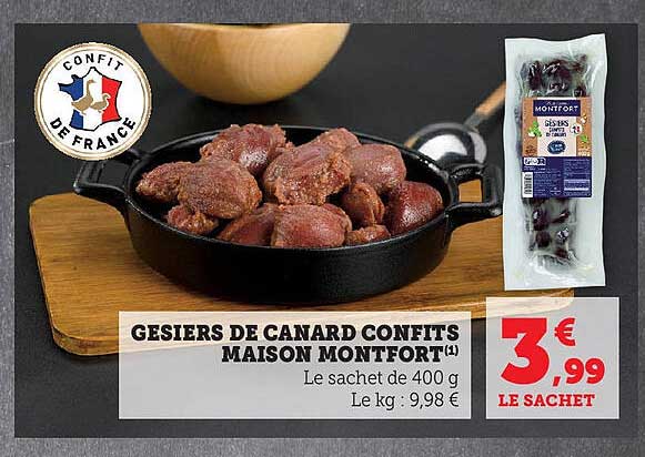 GESIERS DE CANARD CONFITS MAISON MONTFORT