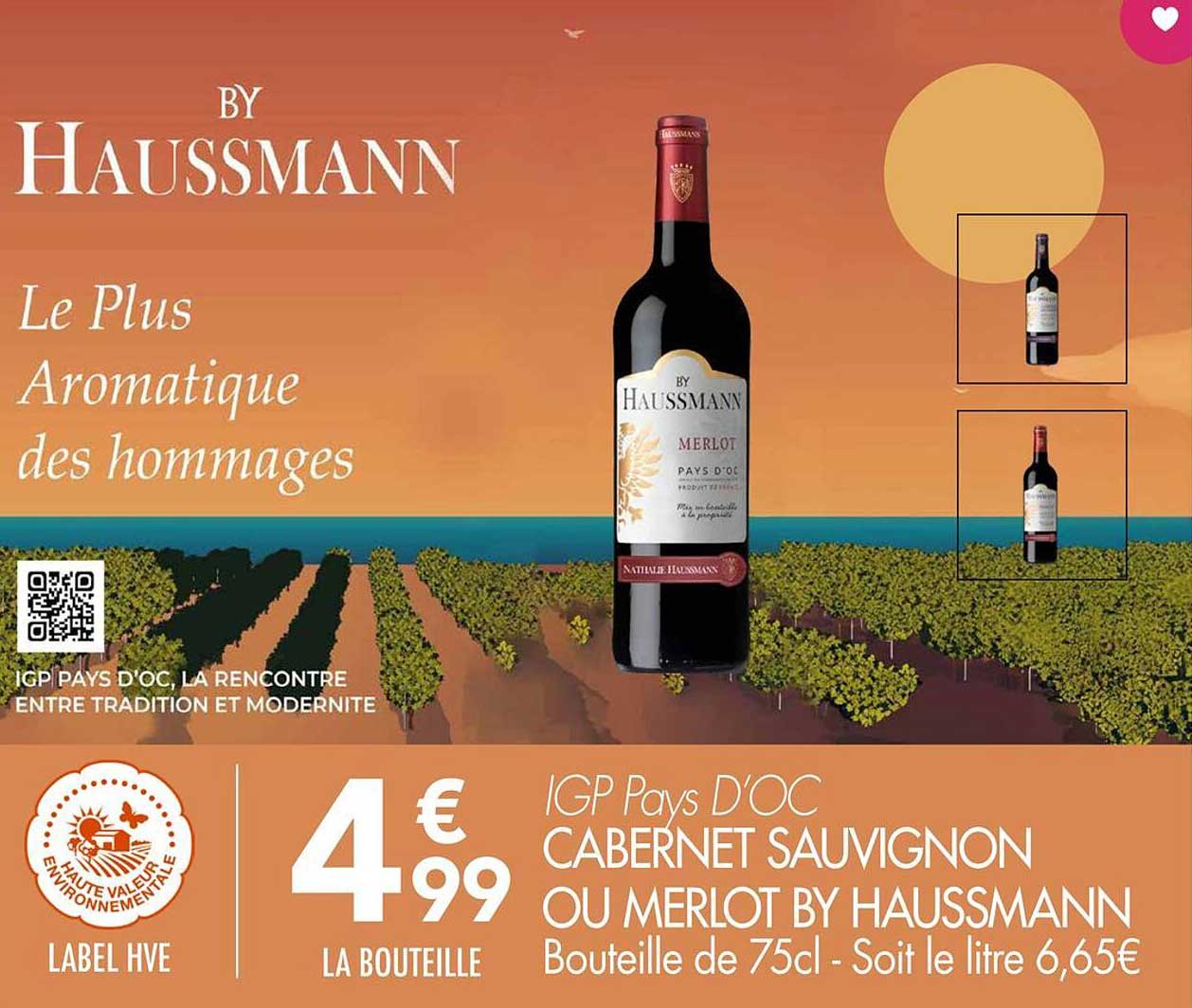 IGP Pays D'OC CABERNET SAUVIGNON OU MERLOT BY HAUSSMANN