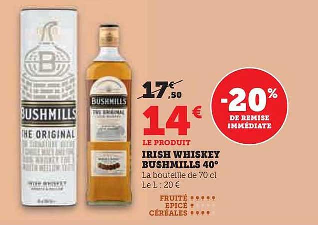 IRISH WHISKEY BUSHMILLS 40°