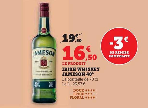 IRISH WHISKEY JAMESON 40°