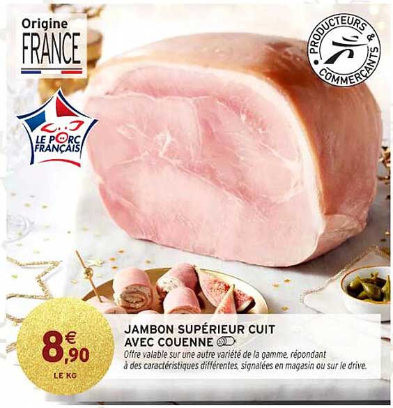 JAMBON SUPÉRIEUR CUIT AVEC COUENNE