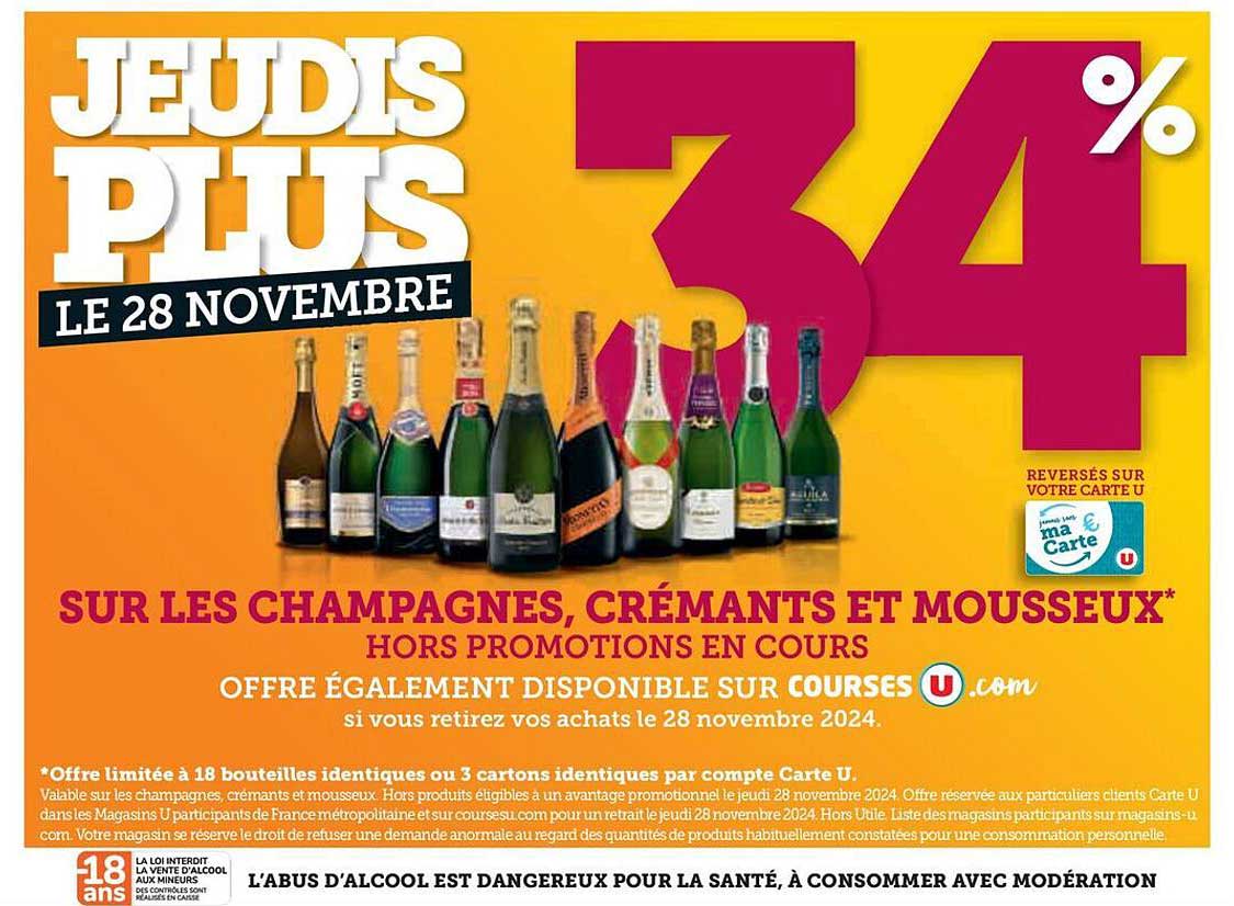 JEUDIS PLUS SUR LES CHAMPAGNES, CRÉMANTS ET MOUSSEUX*